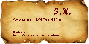 Strauss Mátyás névjegykártya